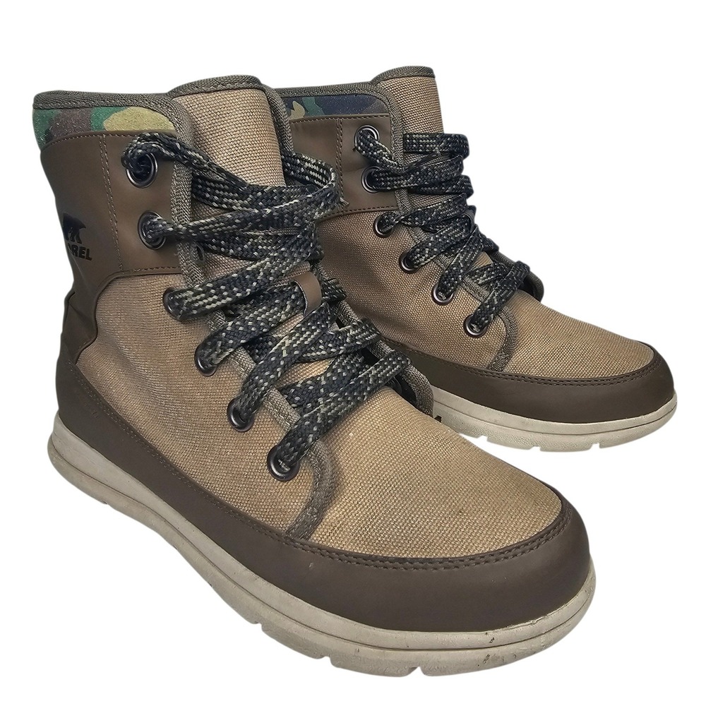 Sorel Womens 9 Brown Explorer Joan Waterproof Camo Winter Boots NL3419-365